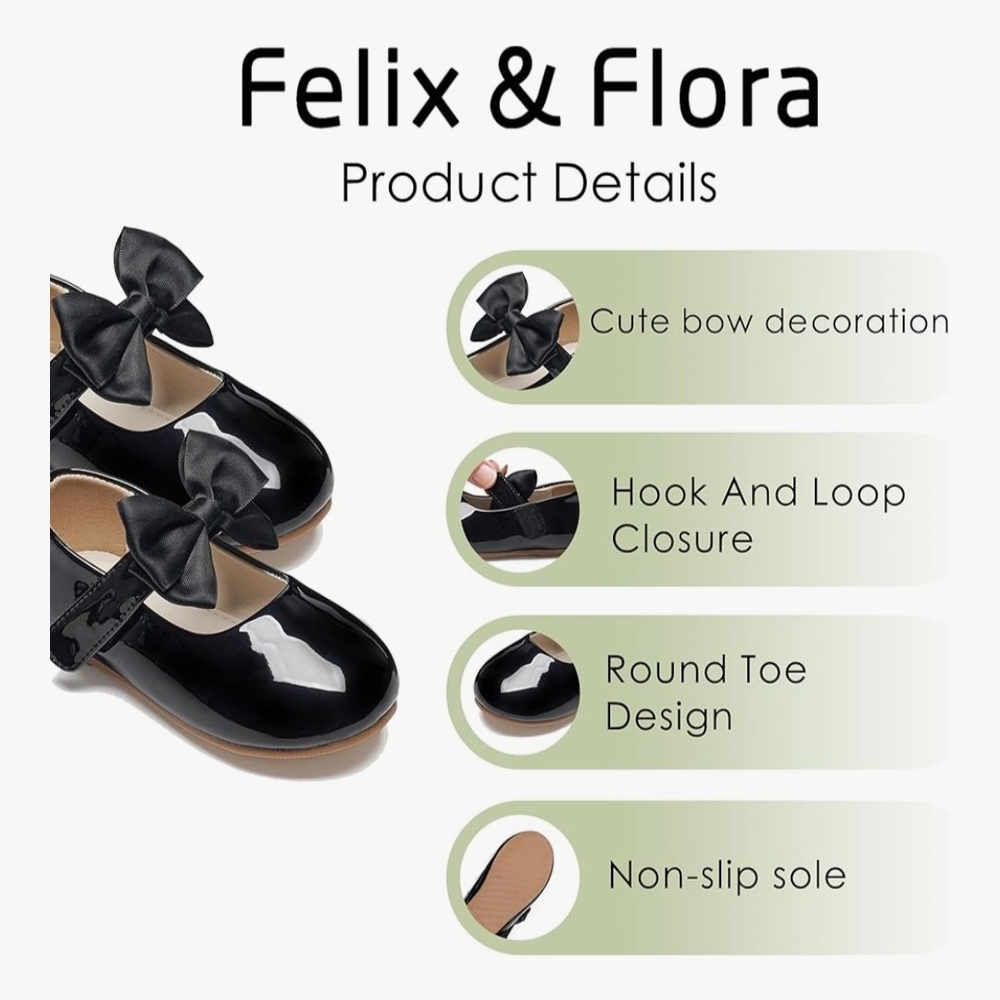Felix & Flora Black Kids Dress Shoes